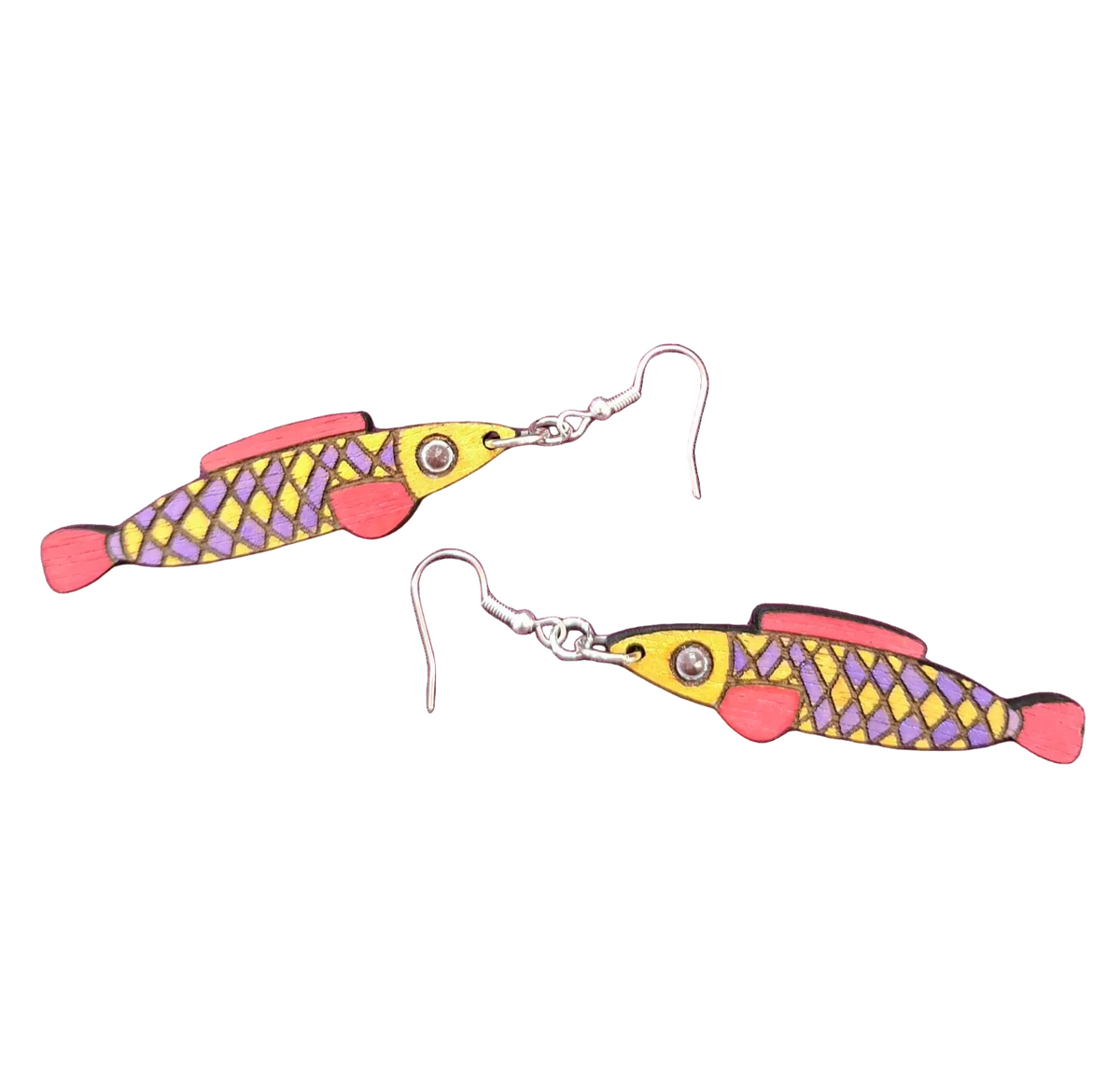 Handmade Fish Earrings – Laser Cut & Hand-Painted | Made in New Zealand