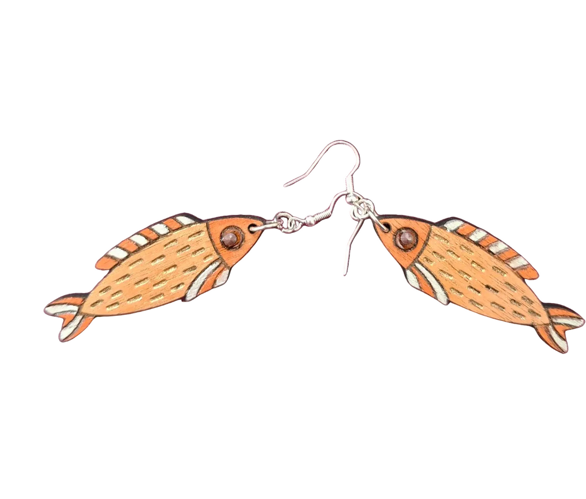 Handmade Fish Earrings – Laser Cut & Hand-Painted | Made in New Zealand