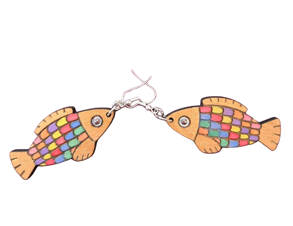 Handmade Fish Earrings – Laser Cut & Hand-Painted | Made in New Zealand