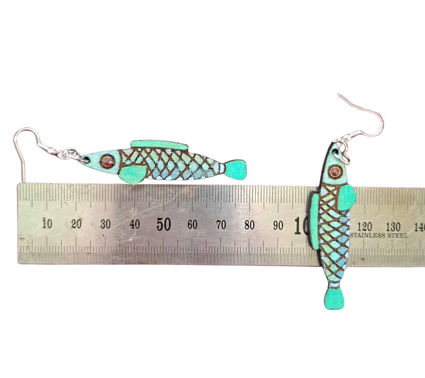 Hand painted fish earrings