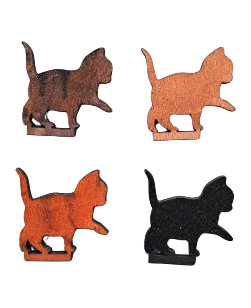 Free standing wooden Christmas tree with 3D cat hanger