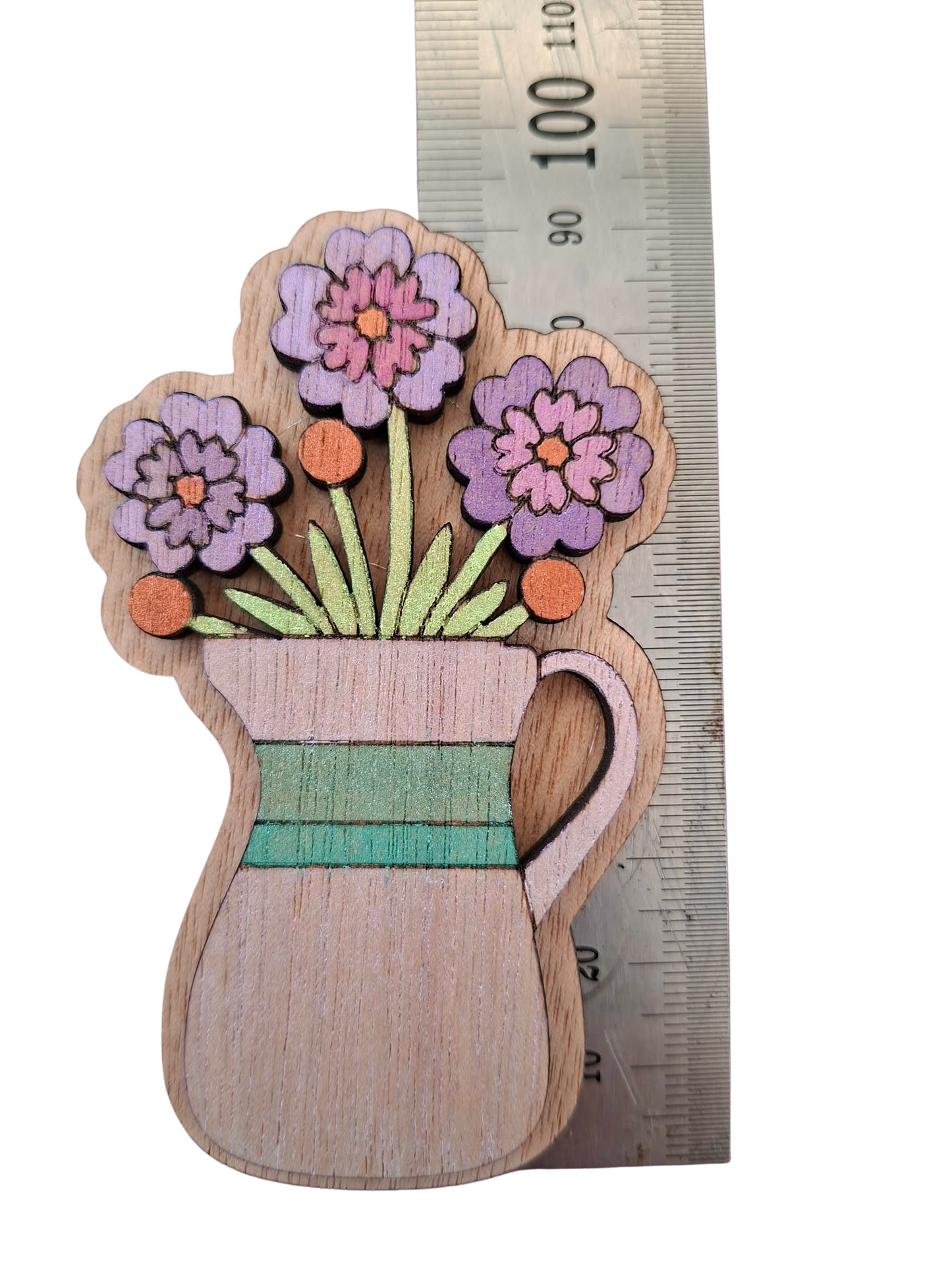 Hand painted flower magnet