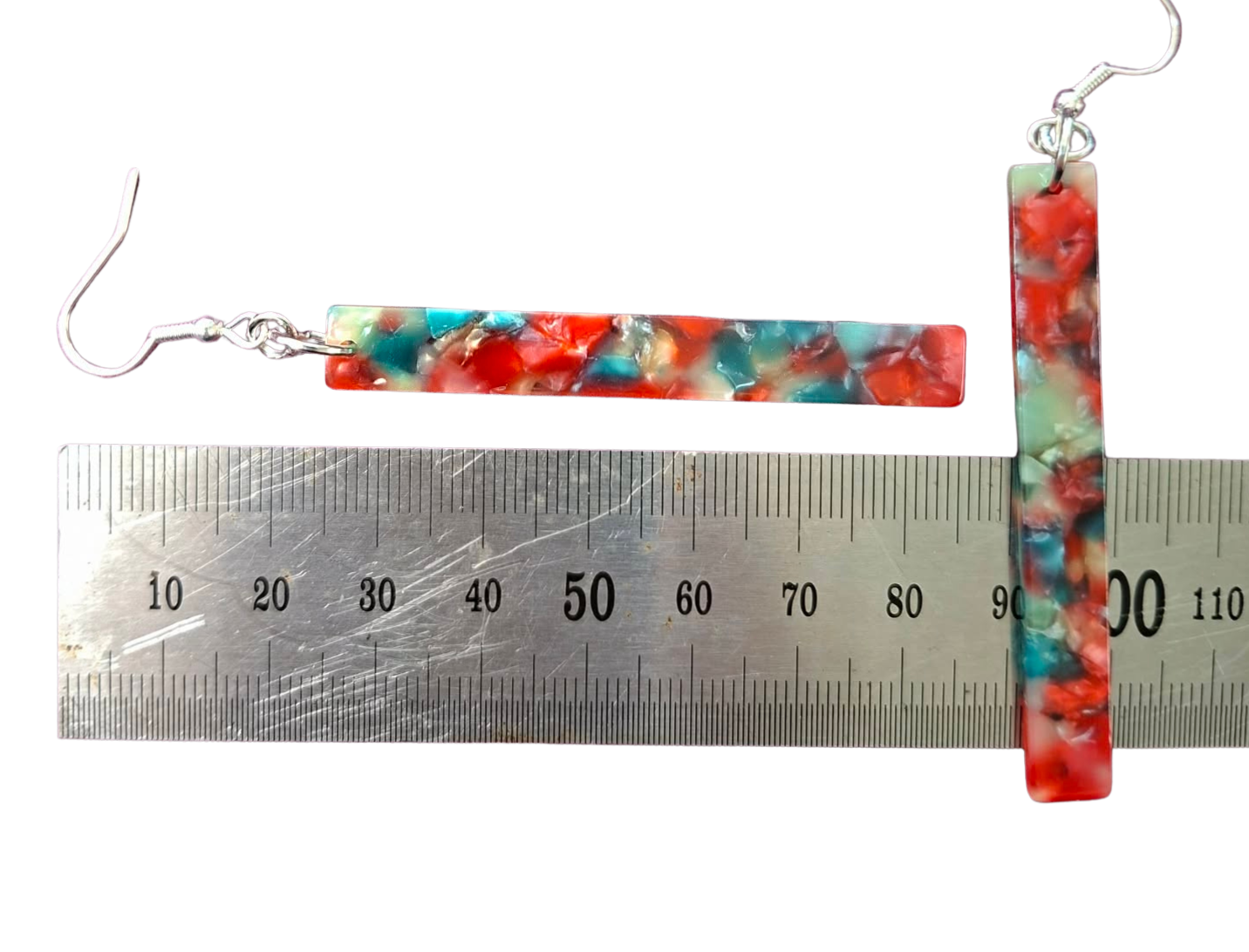 Red kaleidoscope earrings