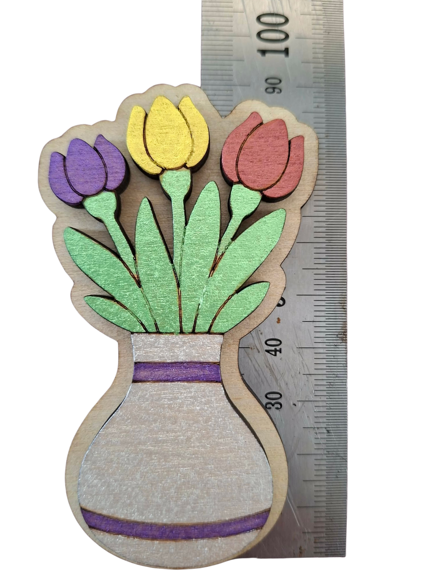 Hand painted flower magnet