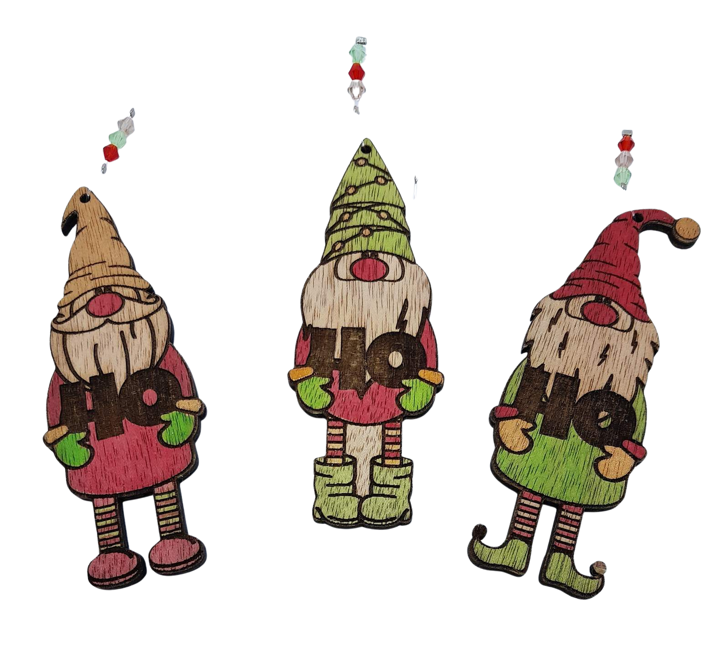 Handpainted wooden Christmas gnomes - set of 3