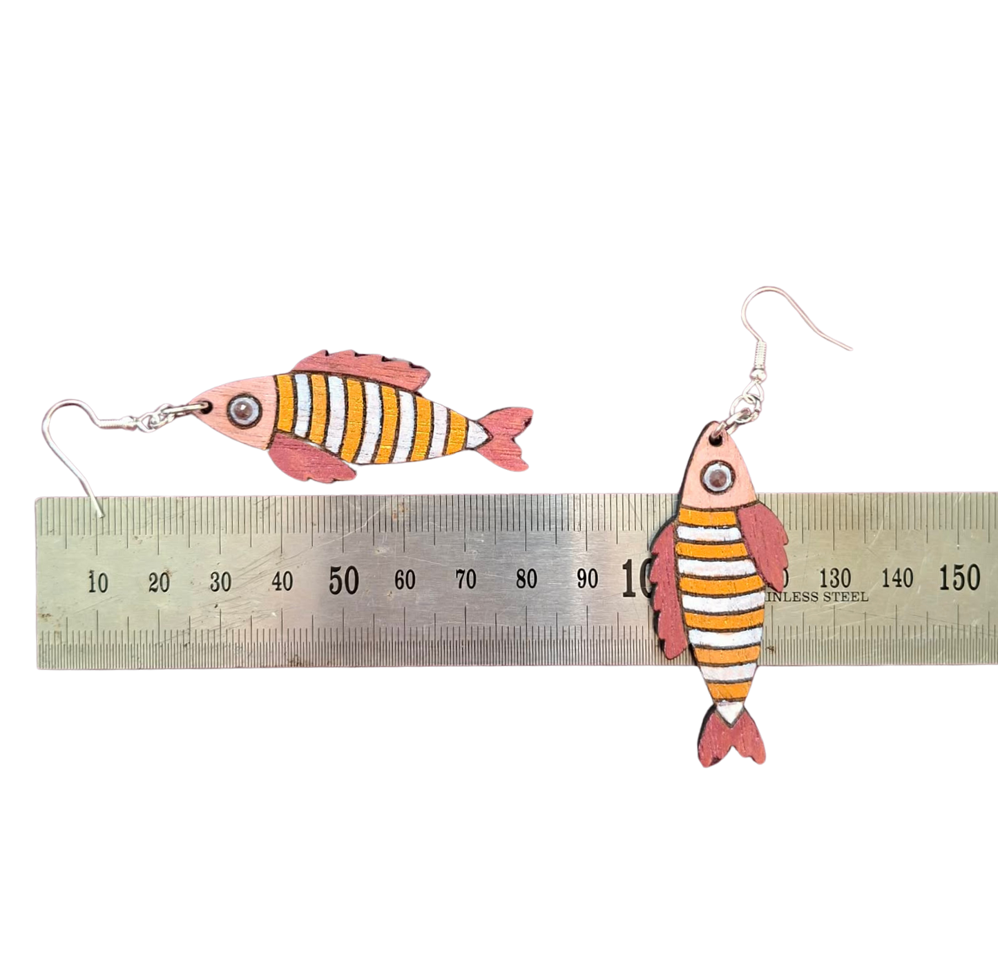 Hand painted fish earrings