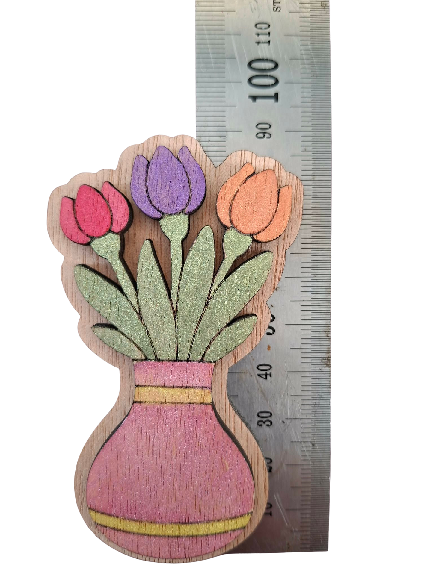 Hand painted flower magnet