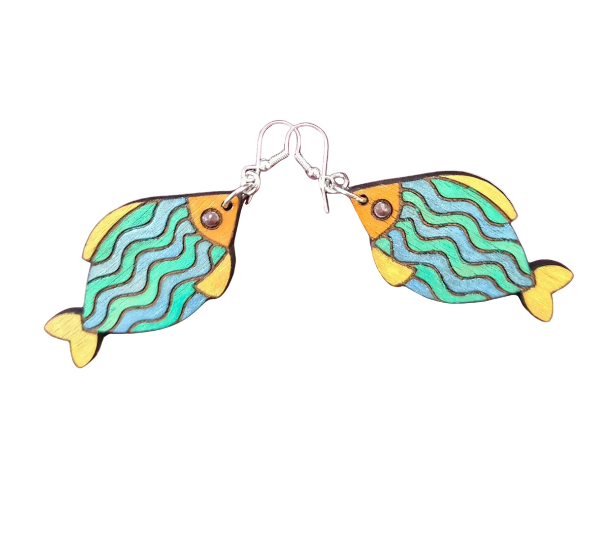 Handmade Fish Earrings – Laser Cut & Hand-Painted | Made in New Zealand