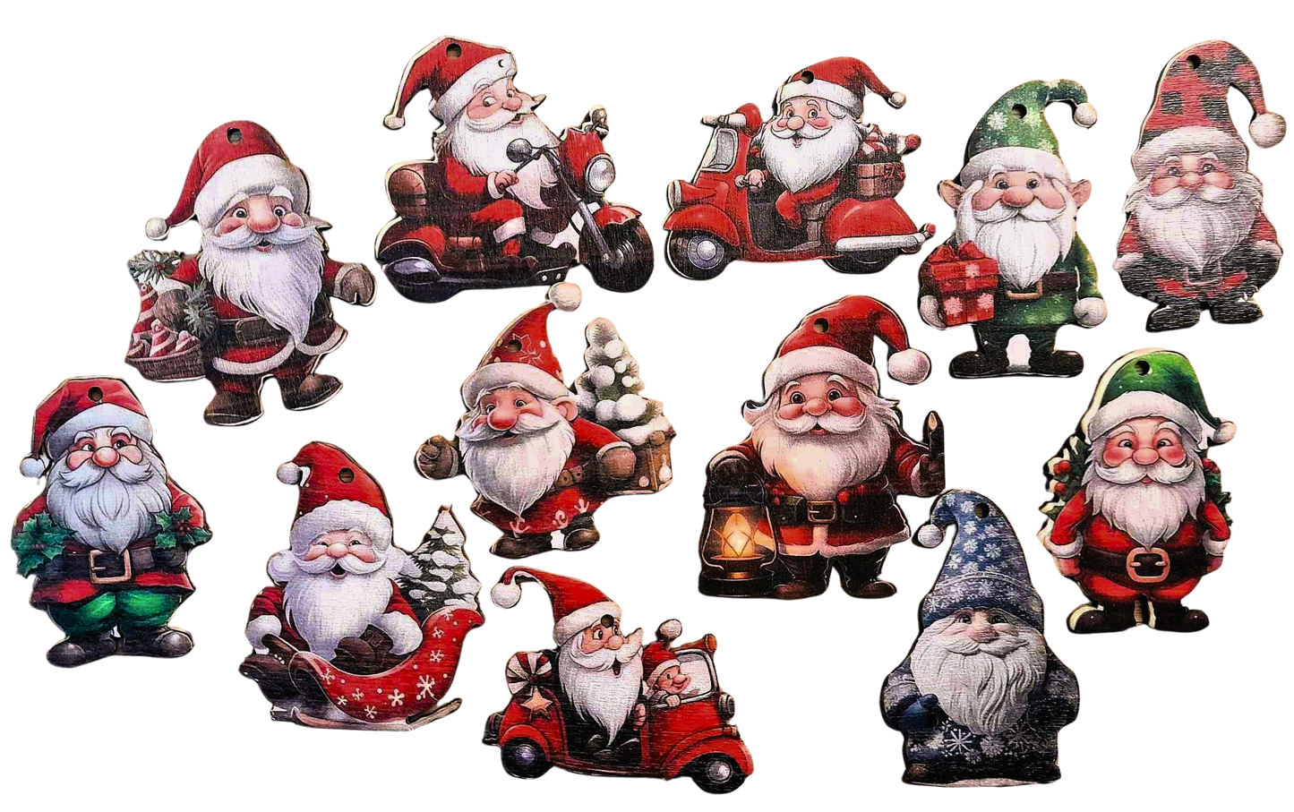 The Santa Set - wooden decorations