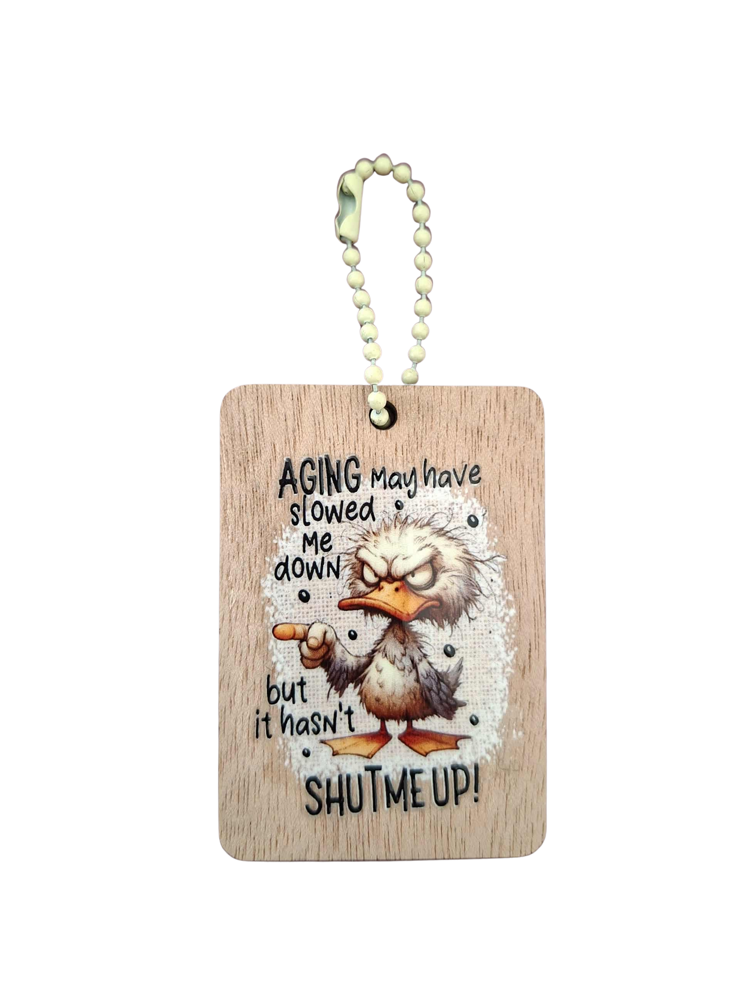 Comedy Key Chain - Aging hasn't shut me up