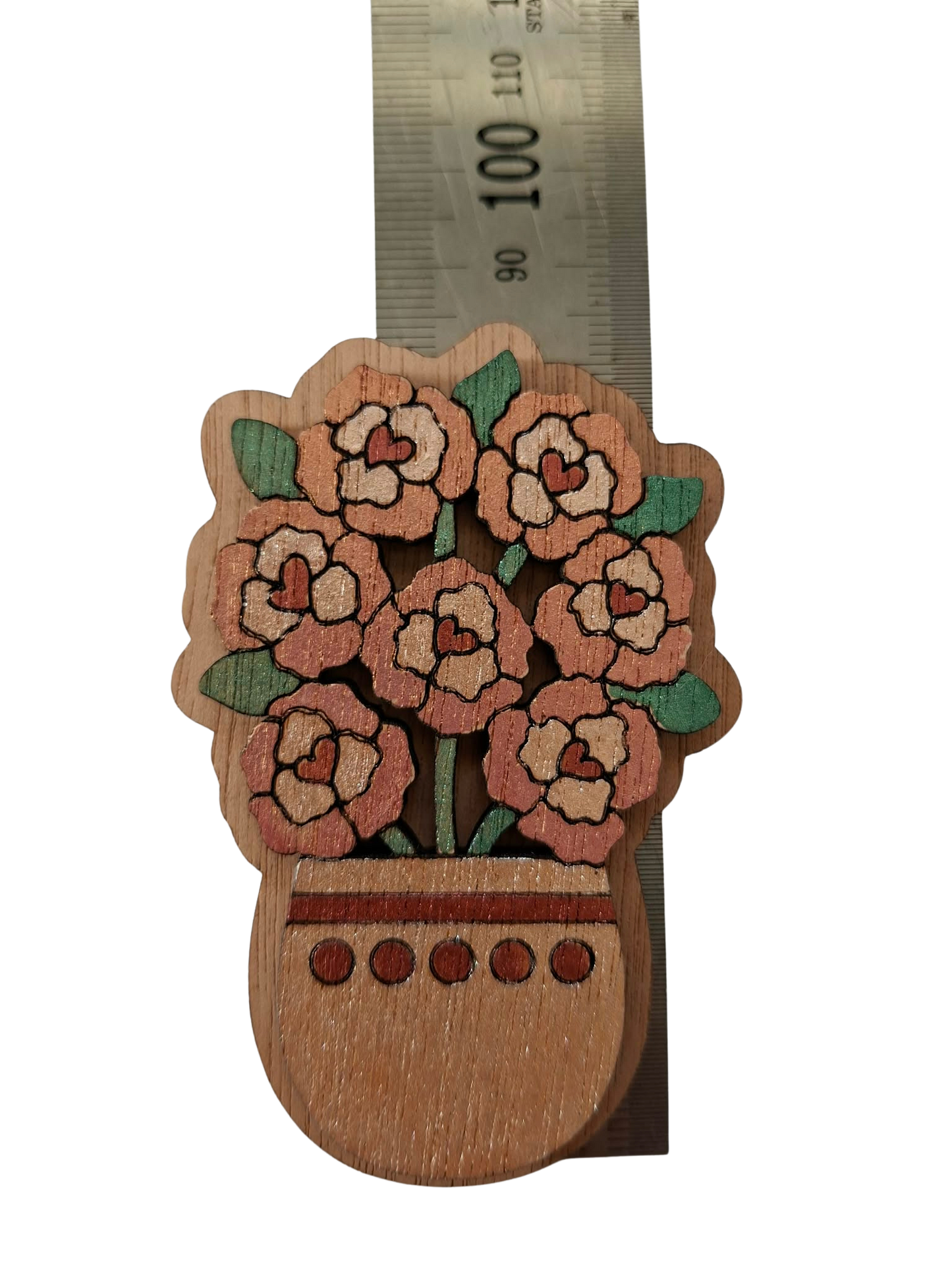 Hand painted flower magnet