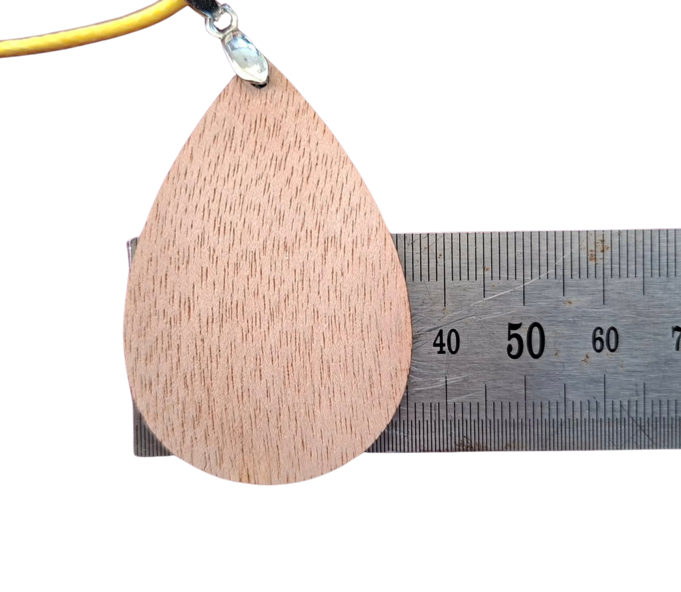 Hand painted wood and resin necklace and cord - green and blue