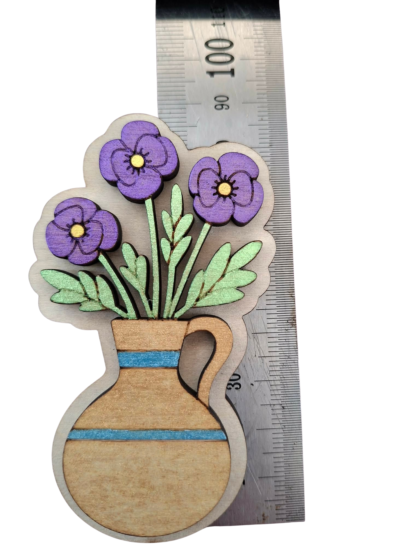 Hand painted flower magnet