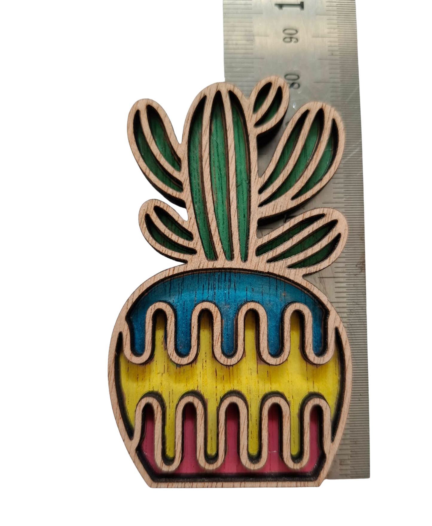 Hand coloured plant magnet
