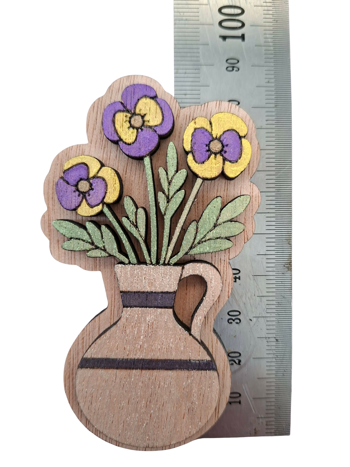 Hand painted flower magnet