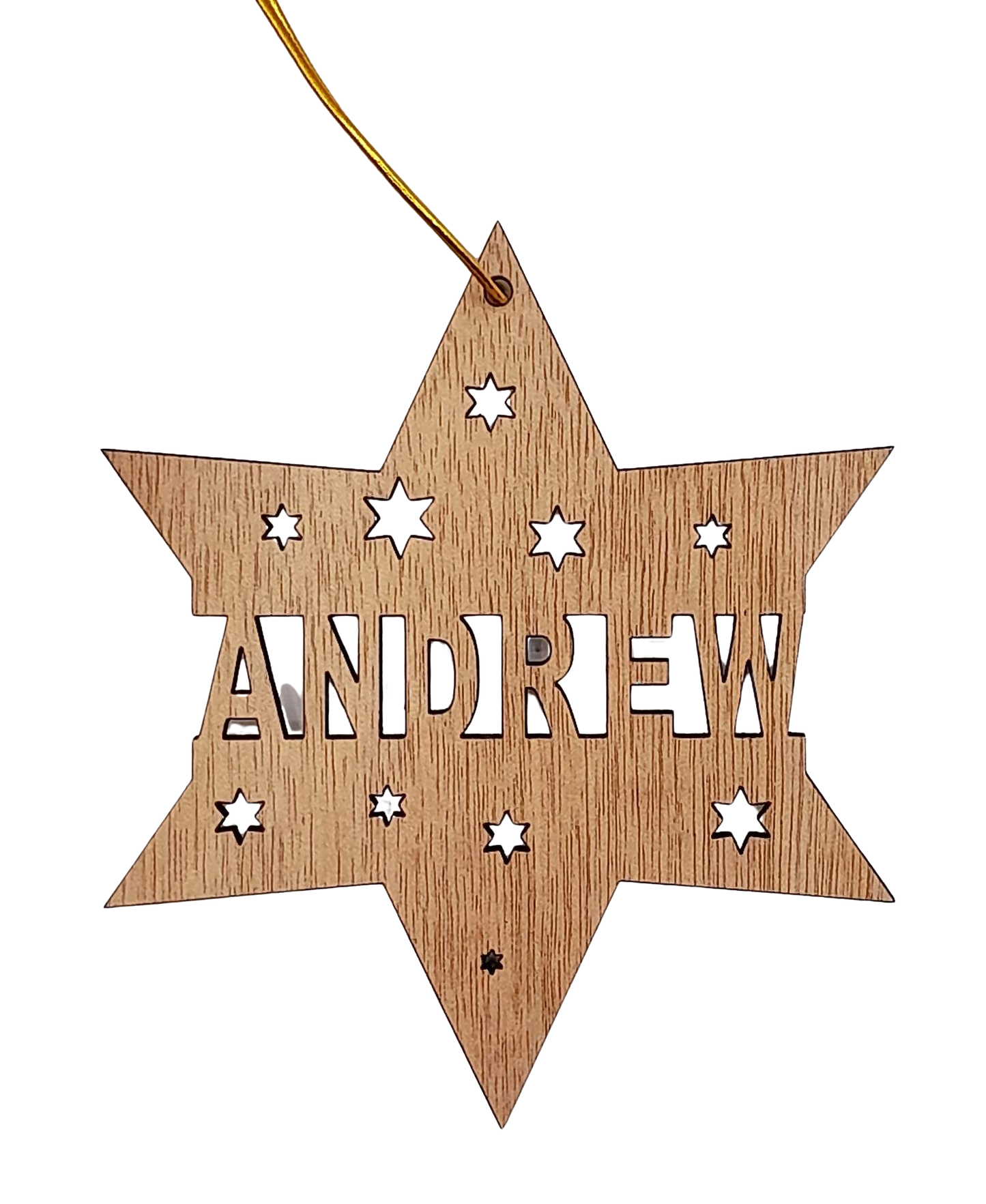 Personalized wooden star Christmas decoration