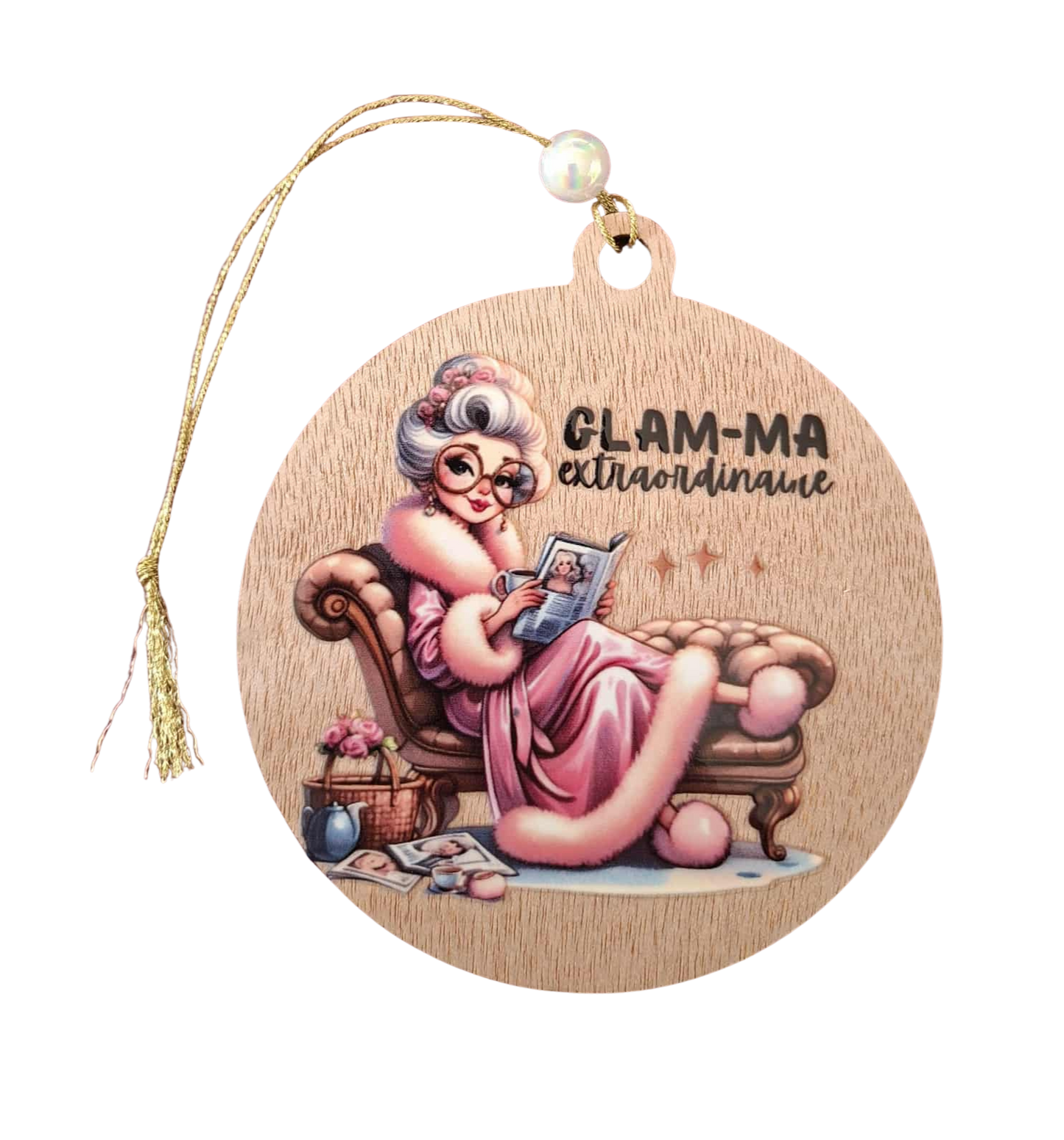 Glam-ma extraordinaire small hanging sign