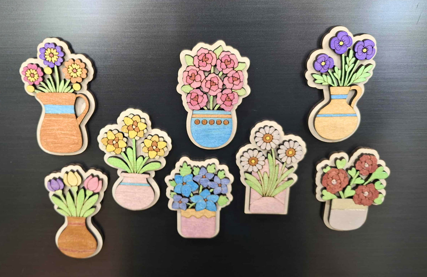 Large flower fridge magnet