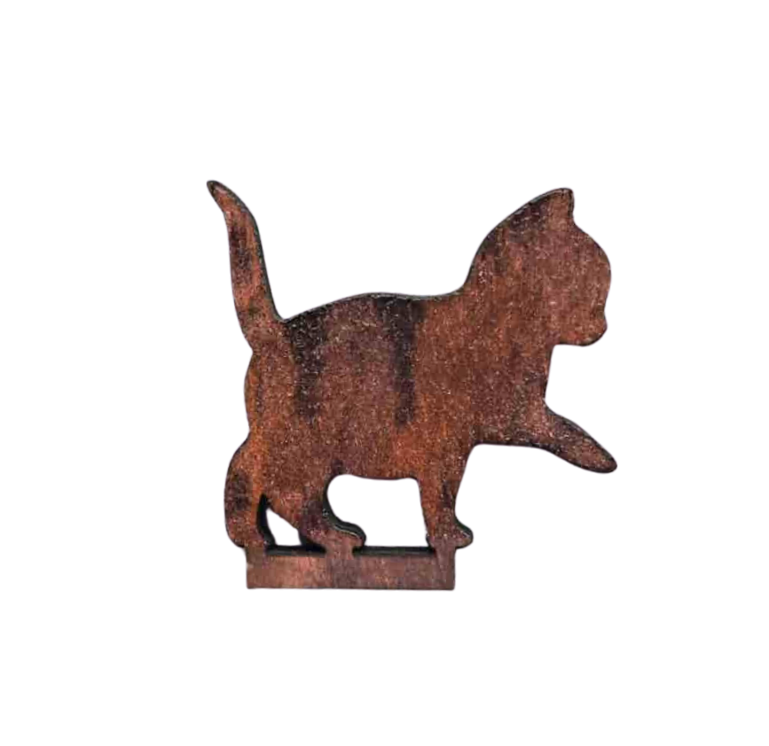 Free standing wooden Christmas tree with 3D cat hanger