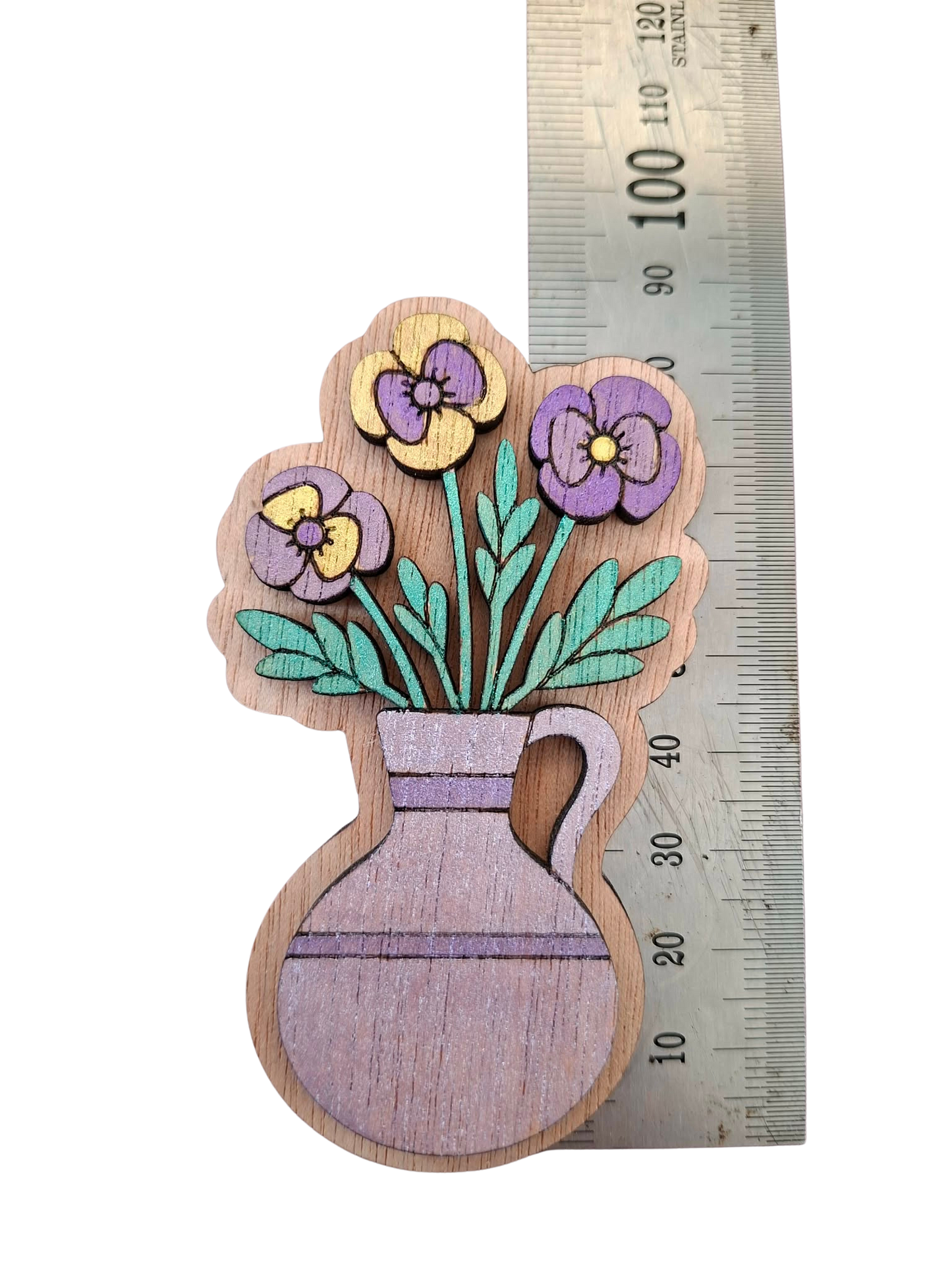 Hand painted flower magnet
