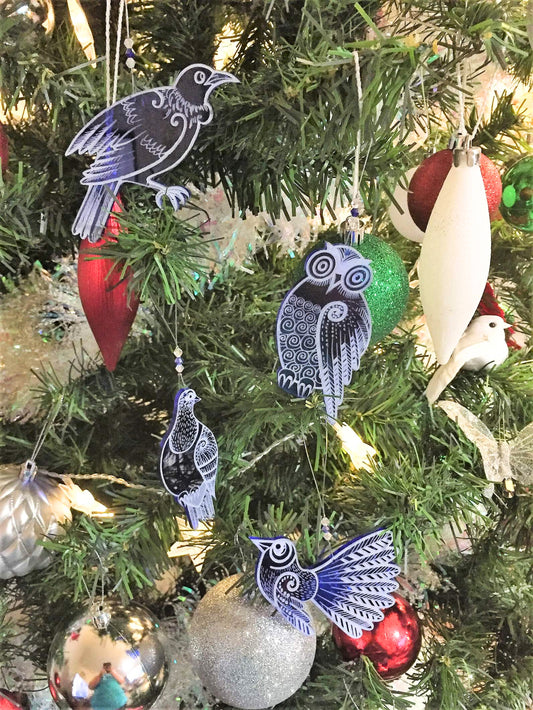 Native birds of NZ set of 4 - laser engraved on acrylic