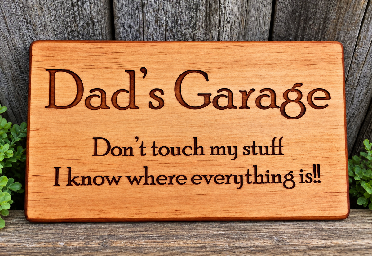 Personalised Pine Dad's Garage – Custom Sign - Made in NZ