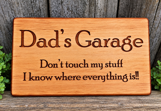 Personalised Pine Dad's Garage – Custom Sign - Made in NZ