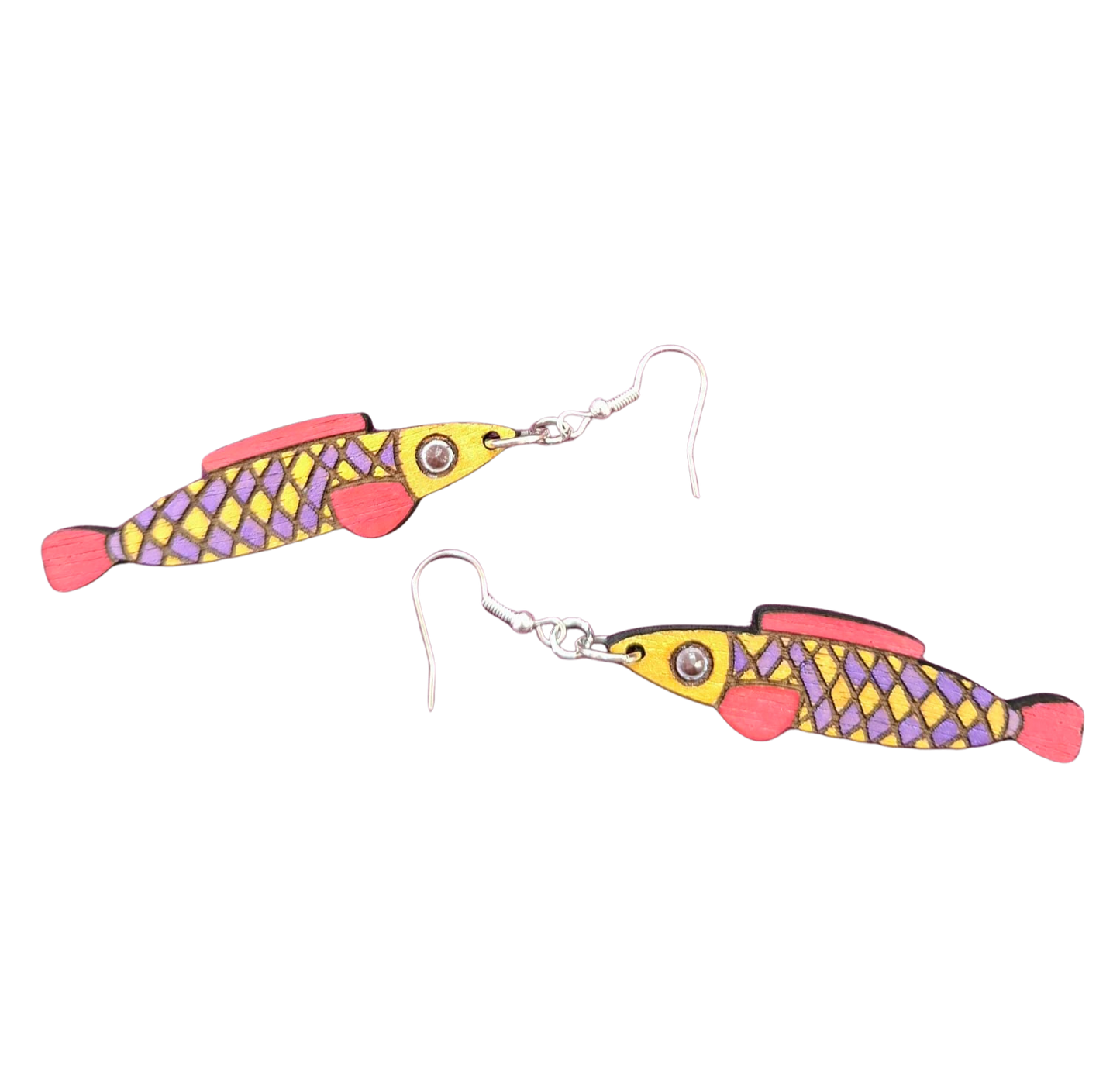 Hand painted fish earrings