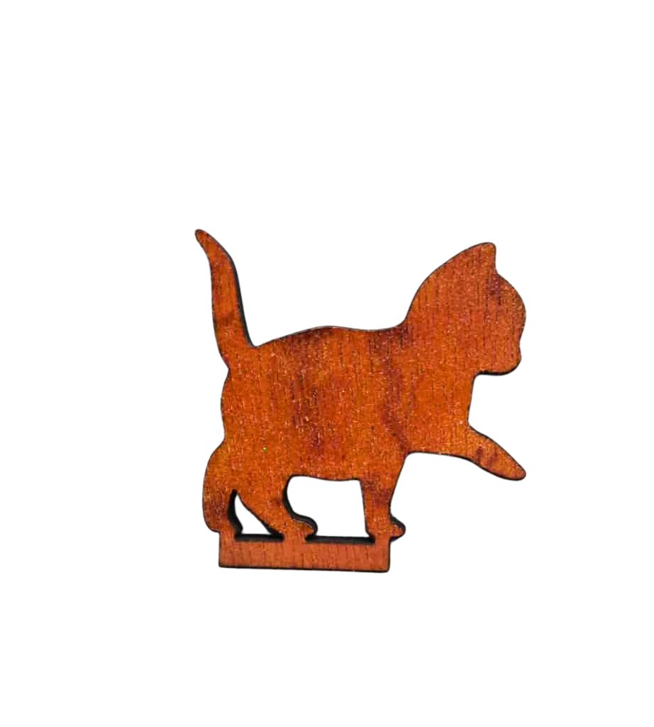 Free standing wooden Christmas tree with 3D cat hanger