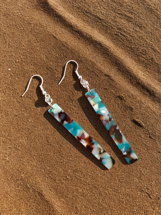 Teal kaleidoscope earrings