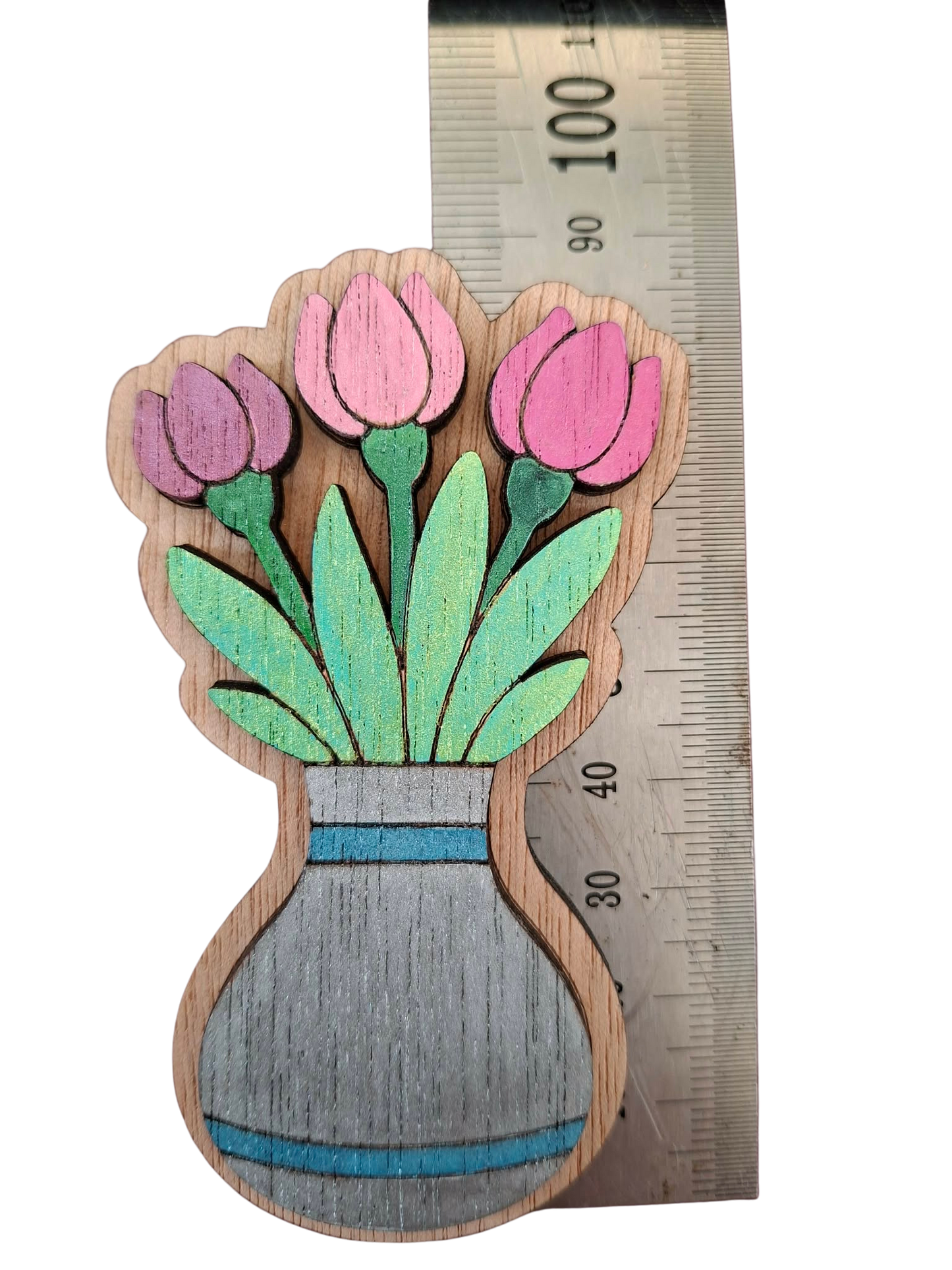 Hand painted flower magnet