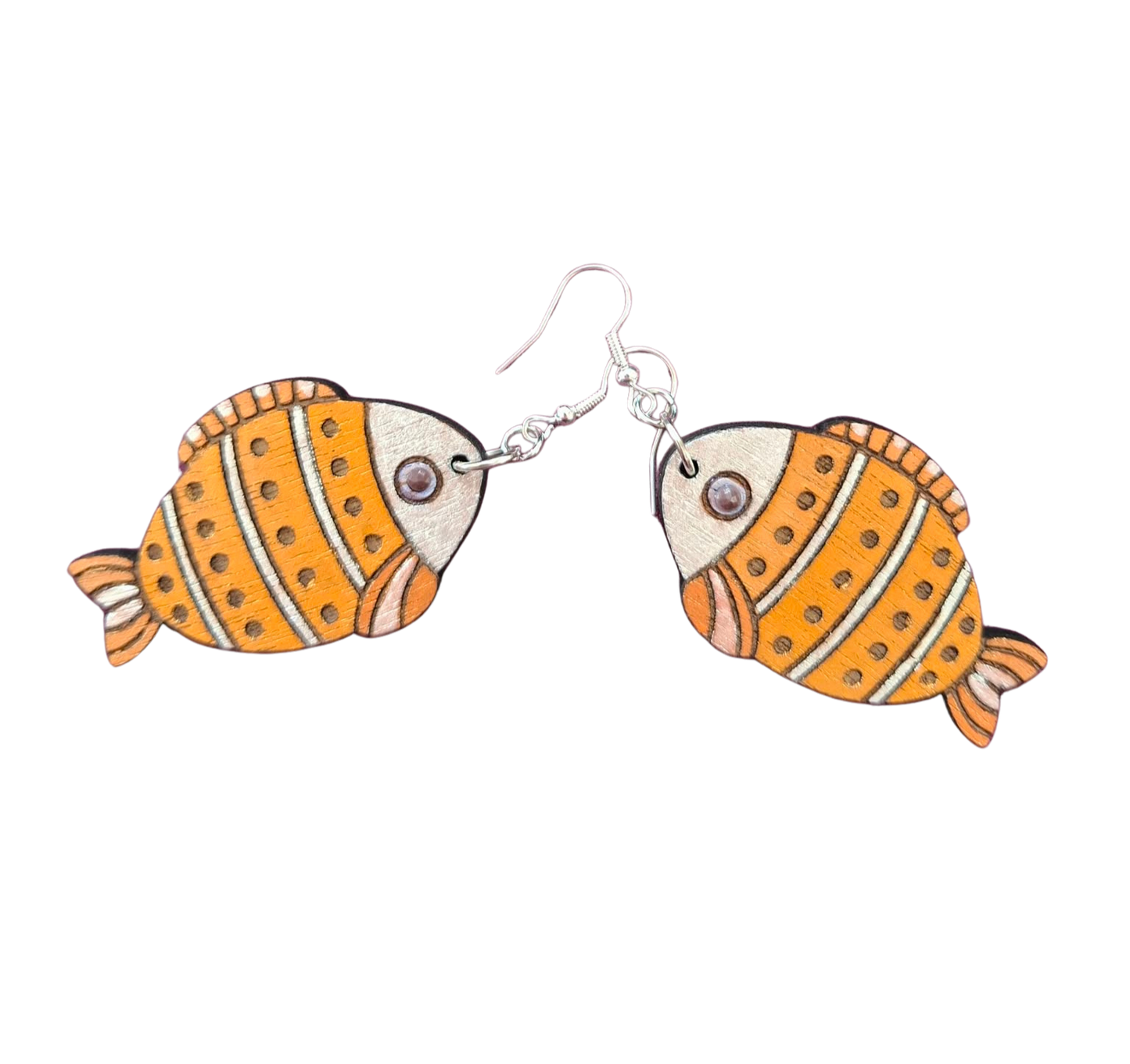 Hand painted fish earrings