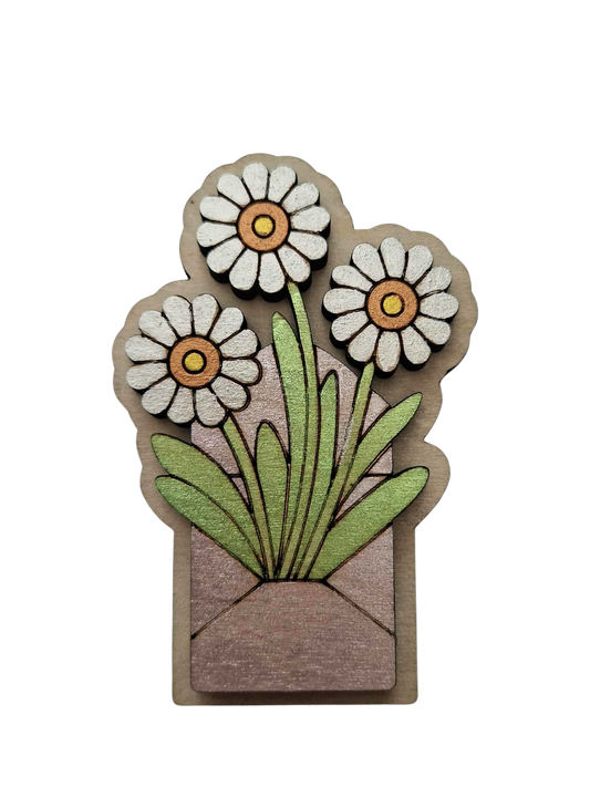 Large flower fridge magnet