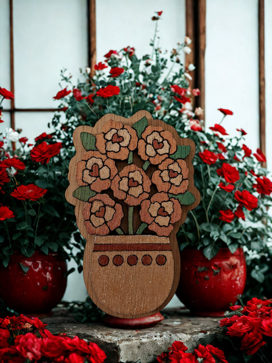 Hand painted flower magnet