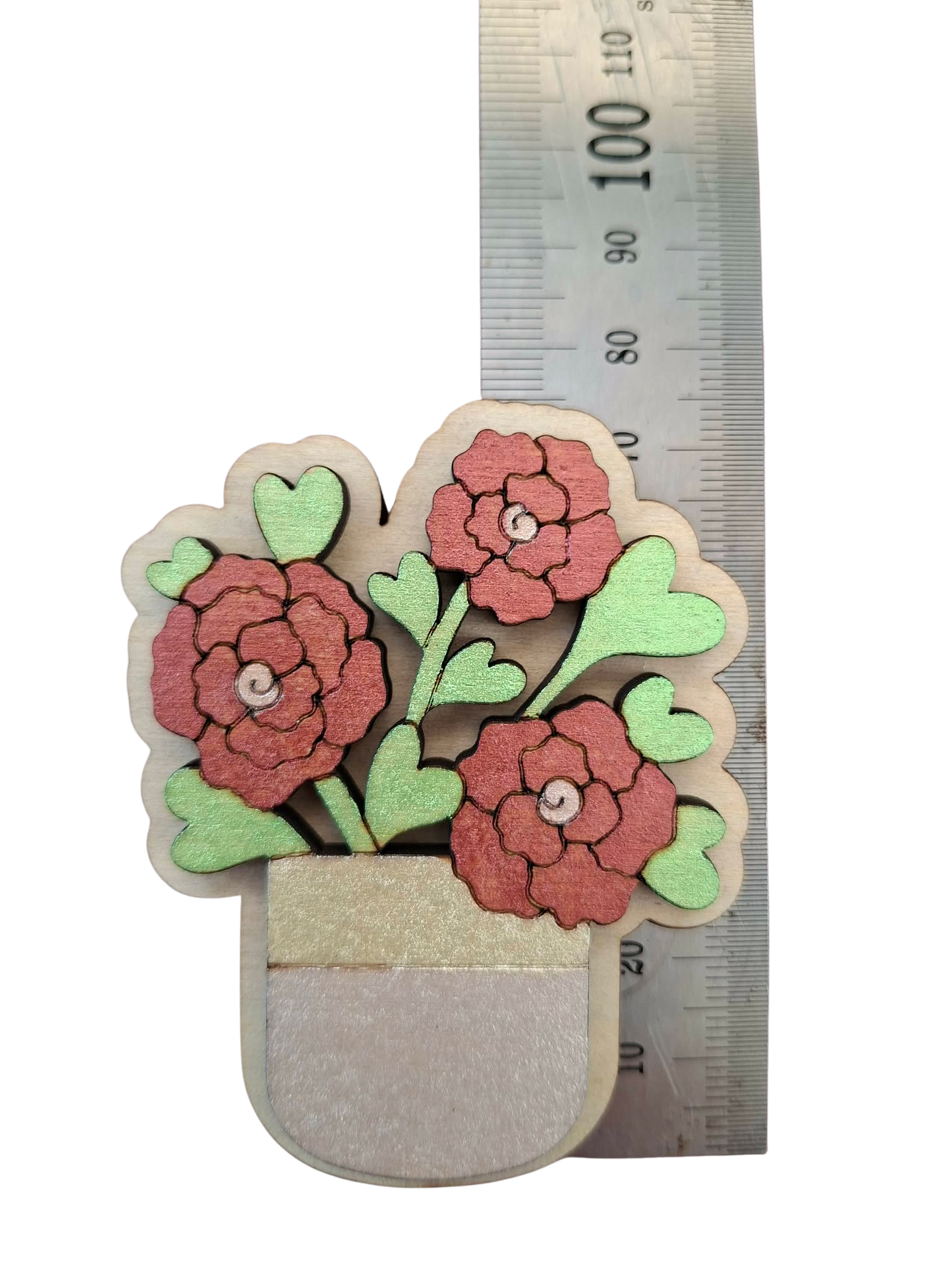 Hand painted flower magnet
