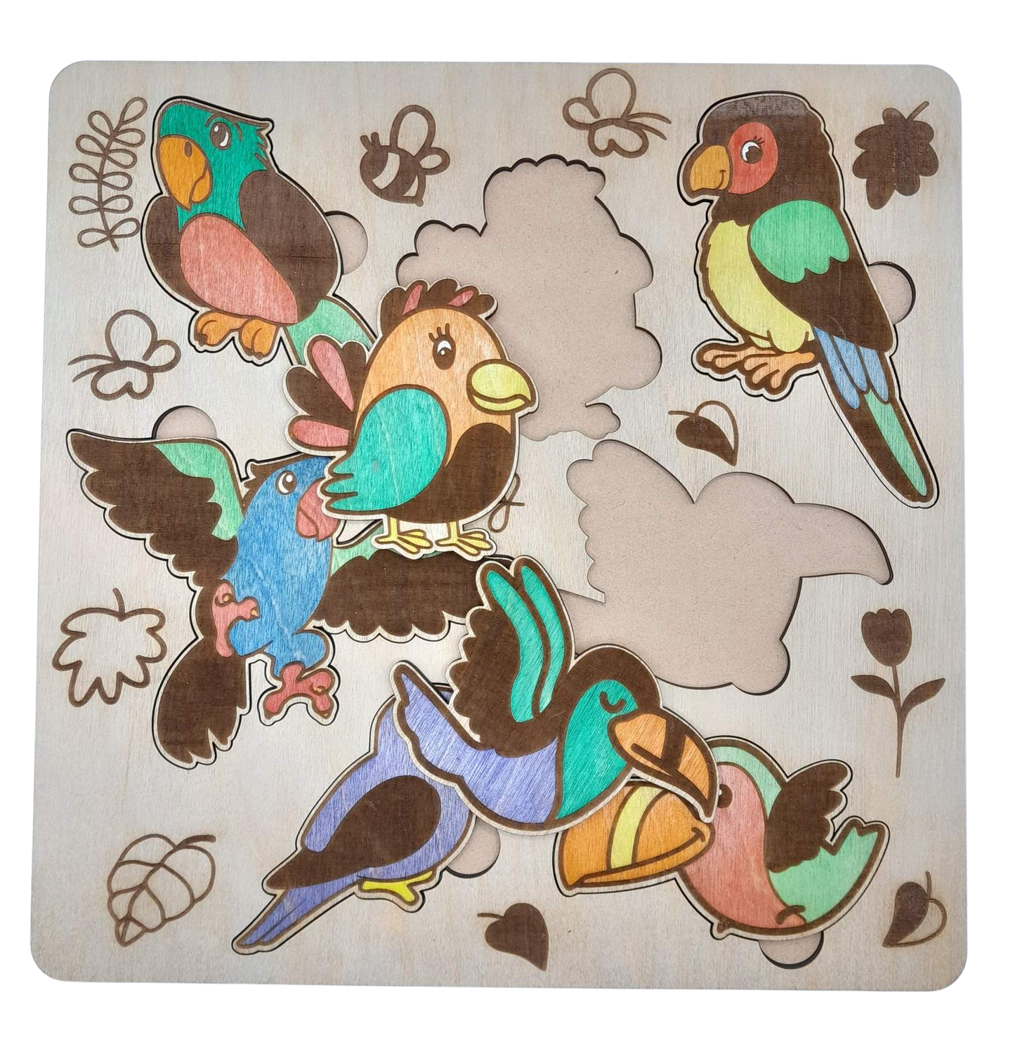 Bird #2 jigsaw puzzle - handmade and painted