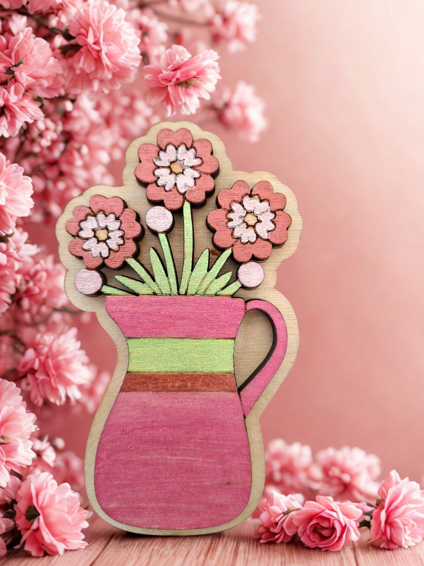 Hand painted flower magnet