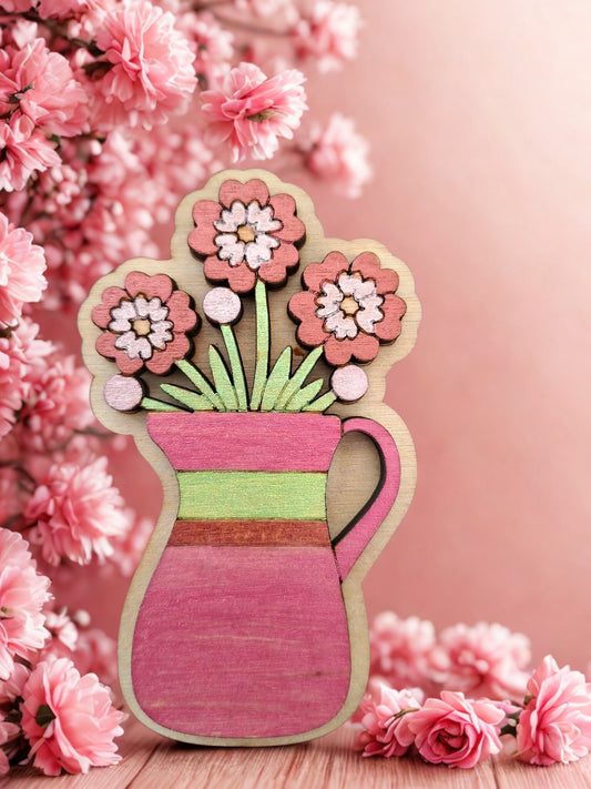 Hand painted flower magnet