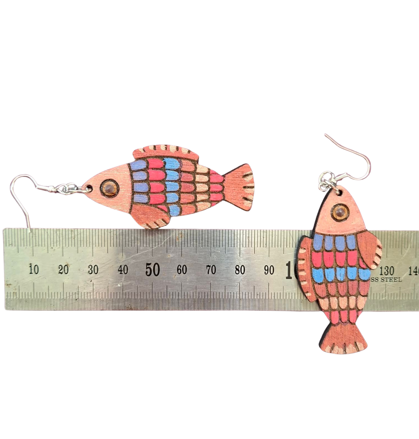 Hand painted fish earrings