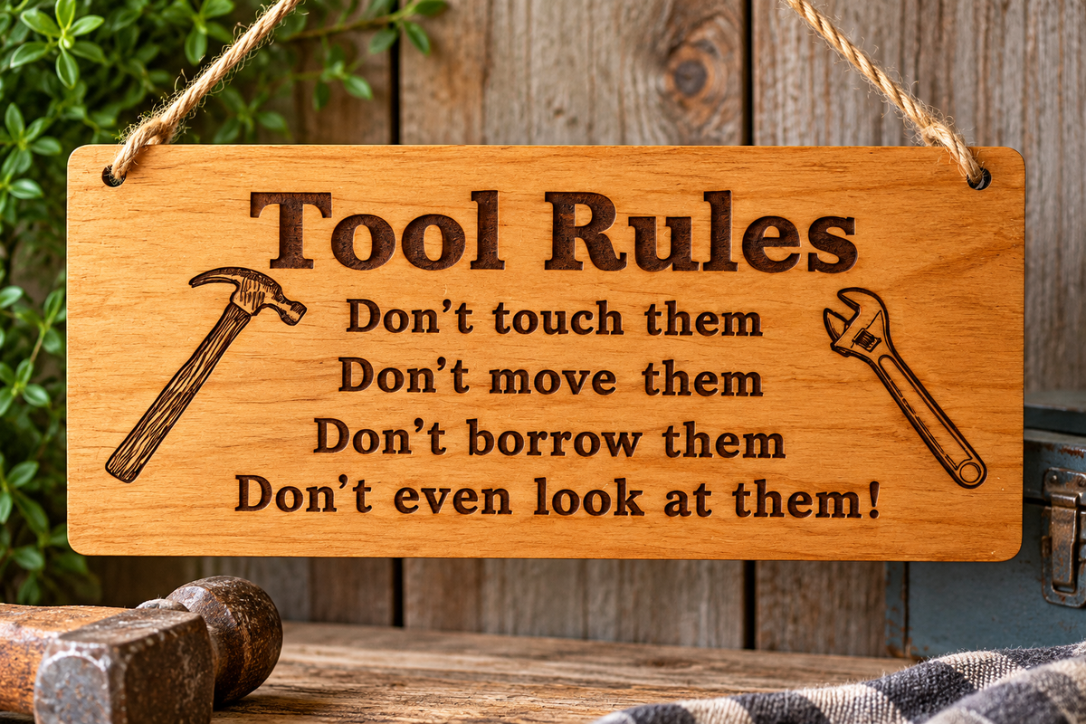 Tool Rules Pine sign