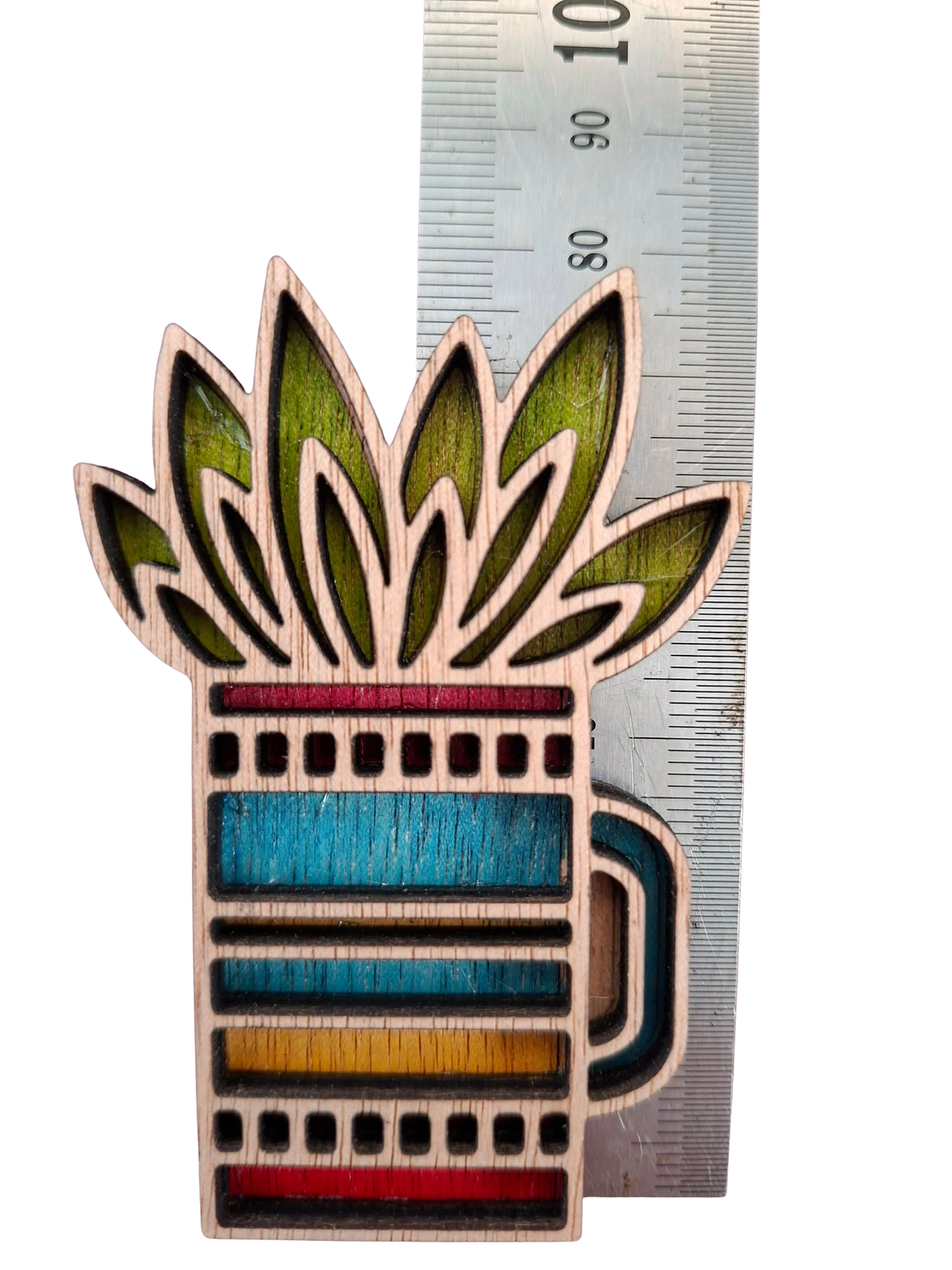 Hand coloured plant magnet
