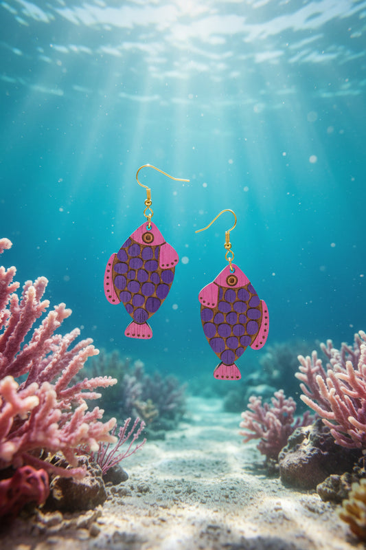 Handmade Fish Earrings – Laser Cut & Hand-Painted | Made in New Zealand