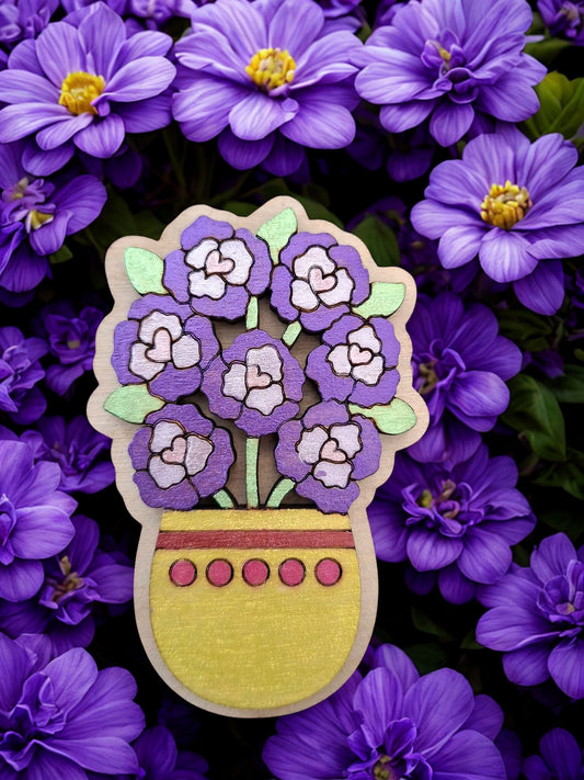 Hand painted flower magnet