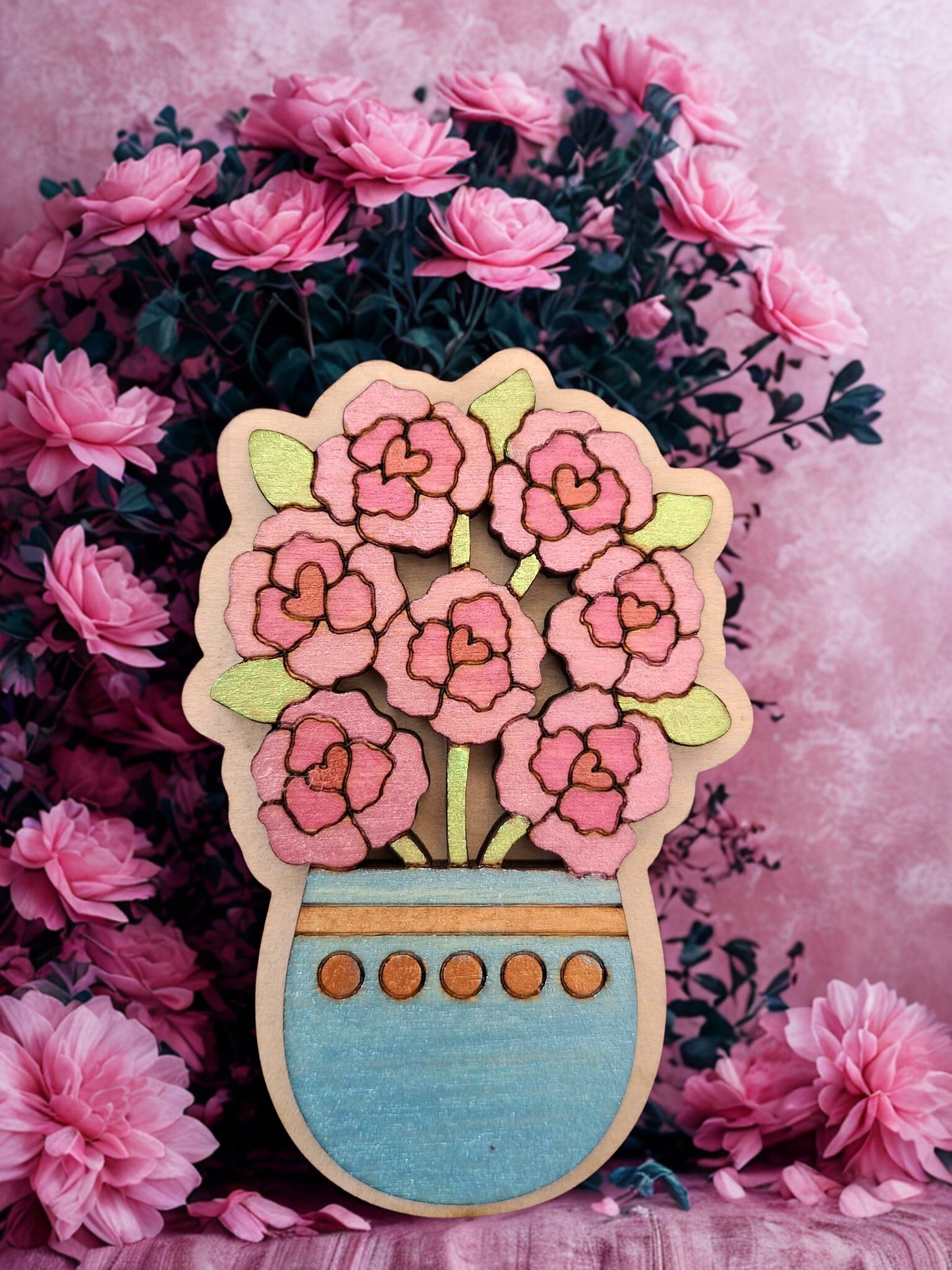 Hand painted flower magnet