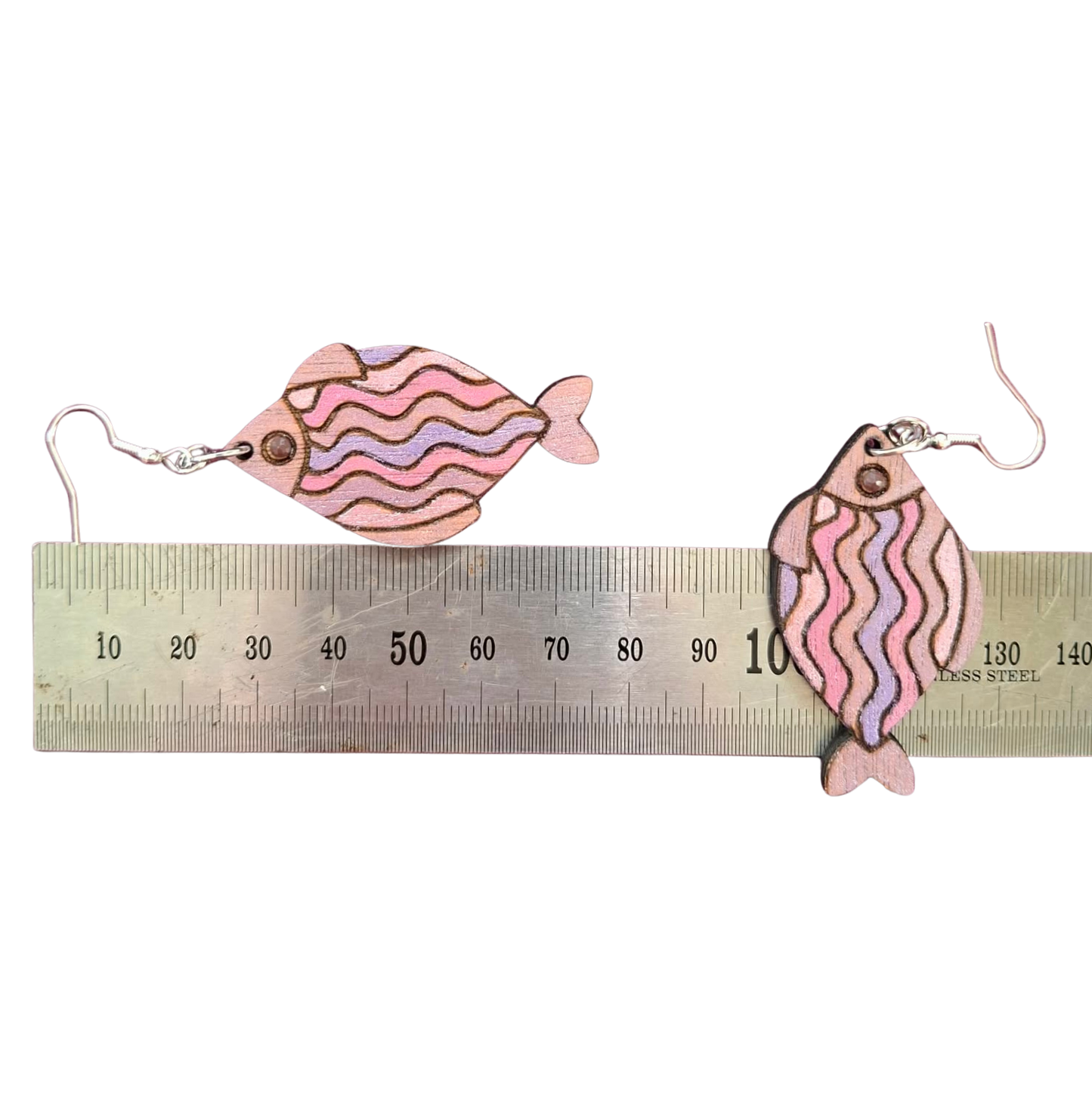 Hand painted fish earrings