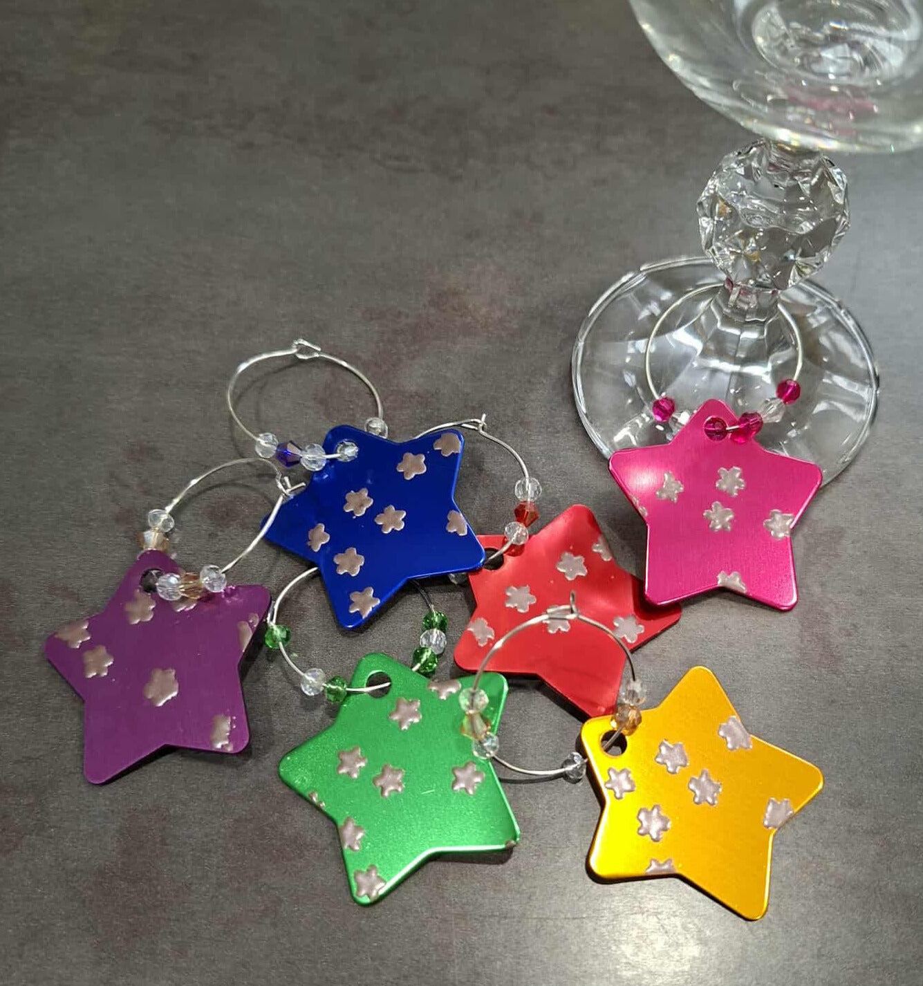 Wine glass tags - set of six