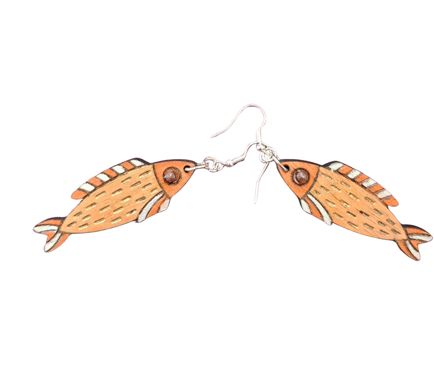 Hand painted fish earrings