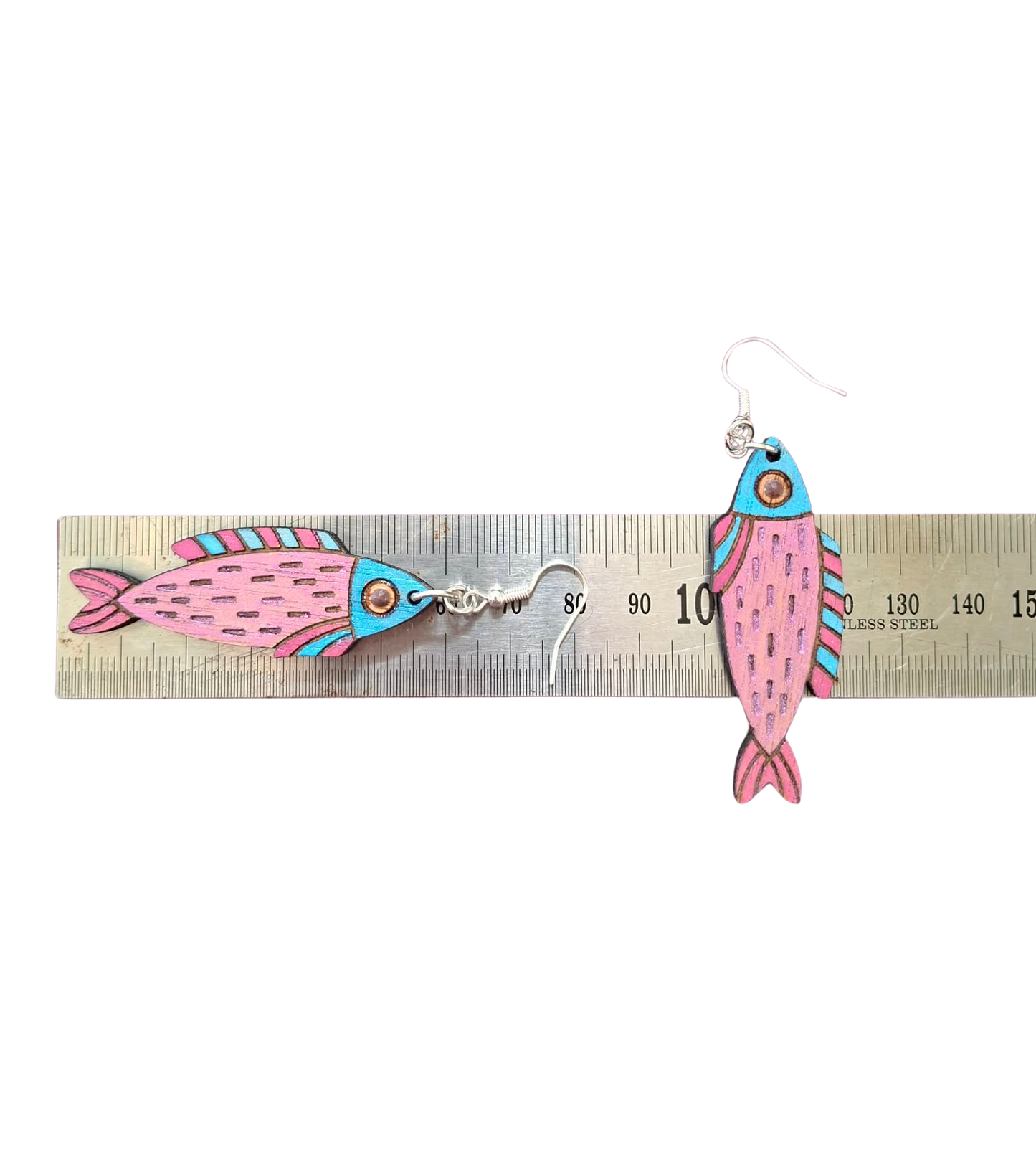 Hand painted fish earrings