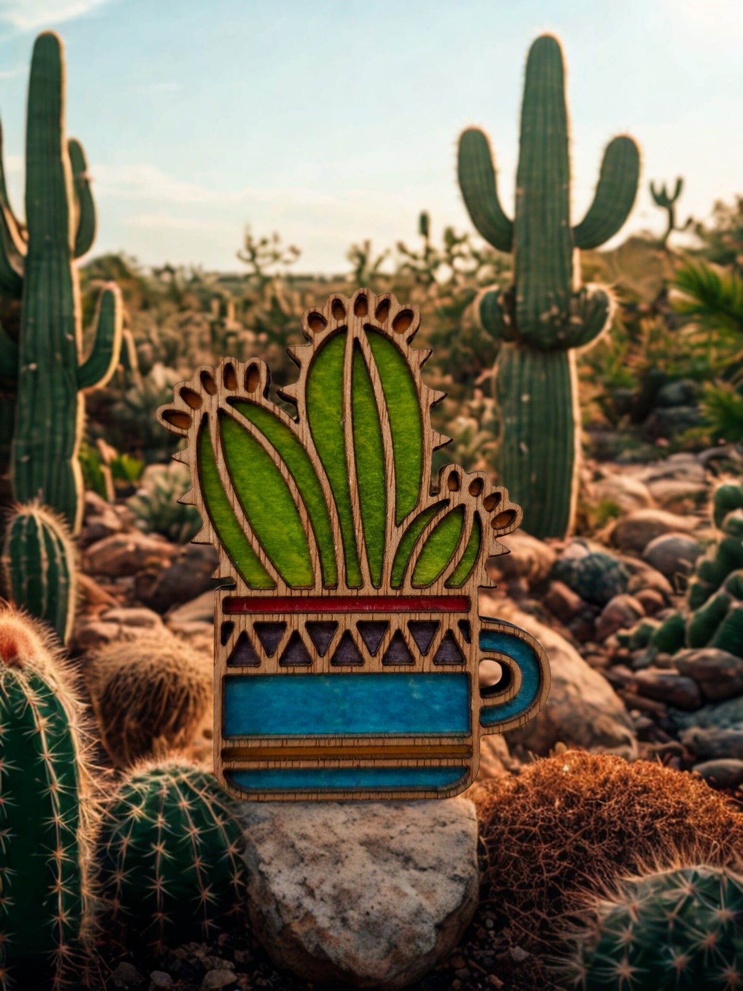 Hand coloured plant magnet