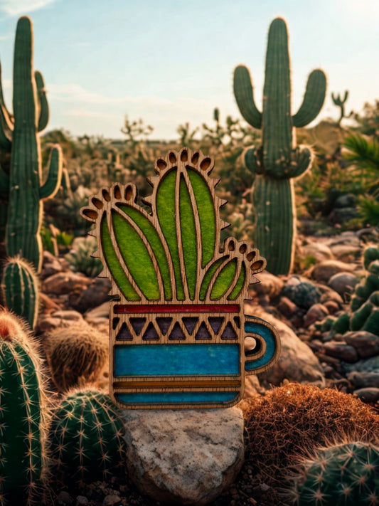 Hand coloured plant magnet